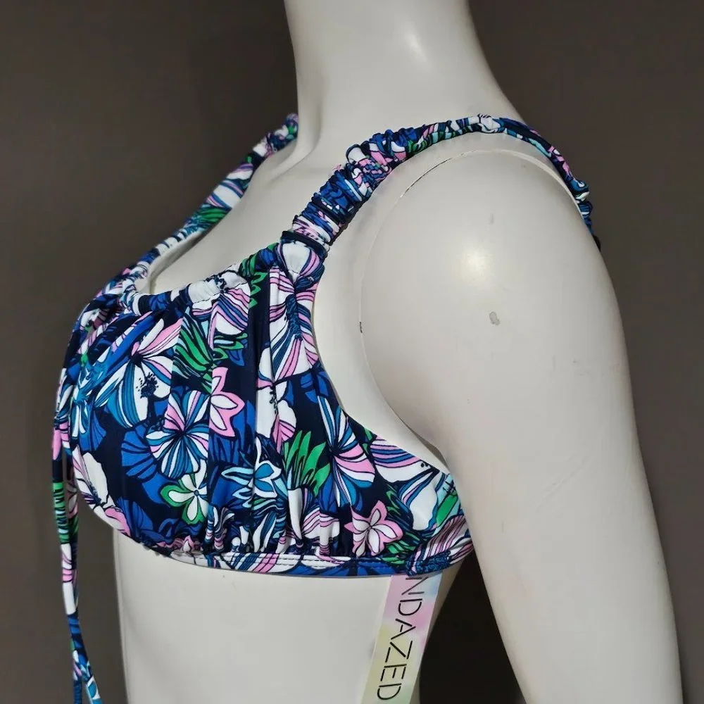 Sundazed Ledia Floral-Print Shirred Bikini Top 36B/C - Picture 3 of 8